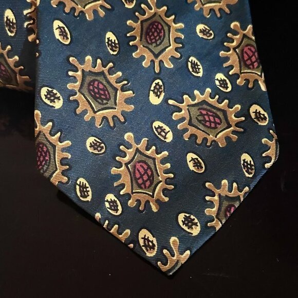 Dior Mid Century Modern Sunflower Floral Neckwear Tie 100% All Silk Steampunk